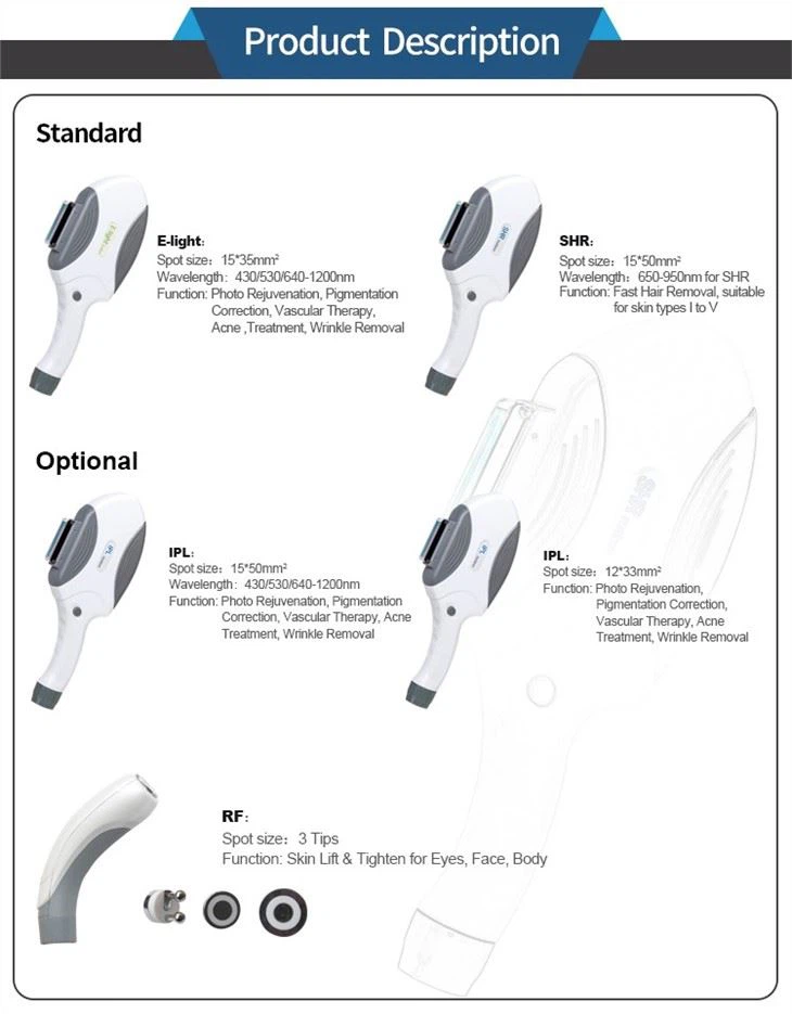 Multifunctional IPL Hair Removal Skin Tigtening Beauty Machine